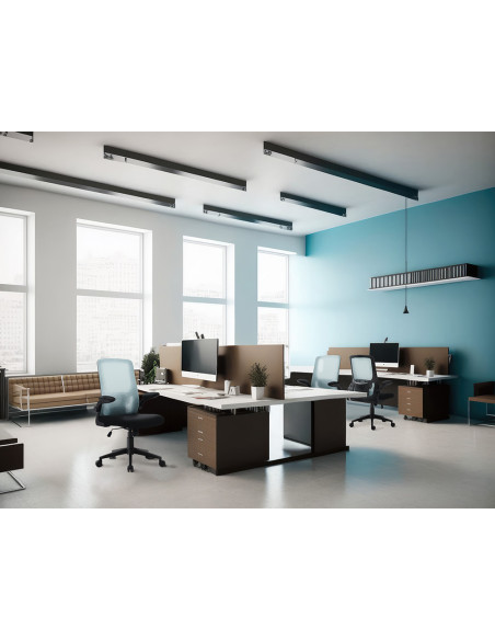 Silla q-connect oficina alba malla base metalica alt max 1110 anc 610 prof 580 ruedas premium color negro azul