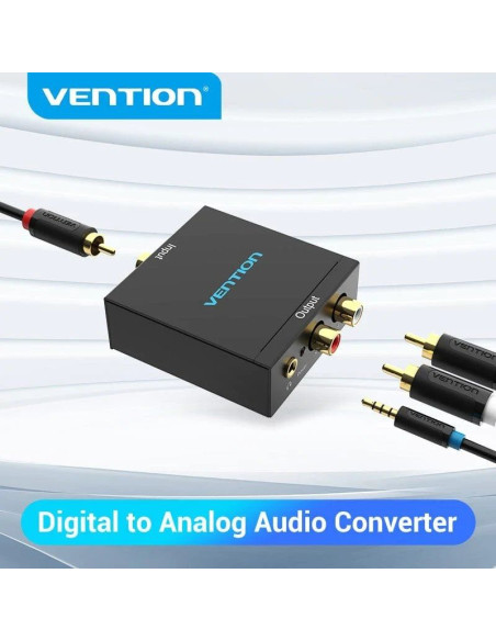 Convertidor de Audio Vention BDFB0/ Entrada Toslink y RCA/ Salida 2x RCA