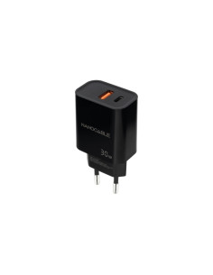 Nanocable Cargador de Pared USB-C/PD + USB-A/QC 30W - Color Negro