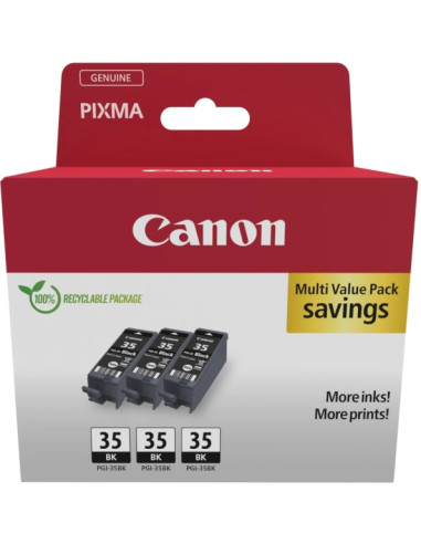Canon PGI-35BK Multipack de 3 Cartuchos de Tinta Originales Negro - 1509B028