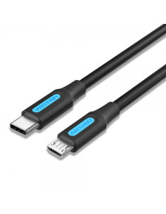 Vention Cable USB-C Macho a MicroUSB Macho - 1m - 2A 10W 480Mbps - Color Negro