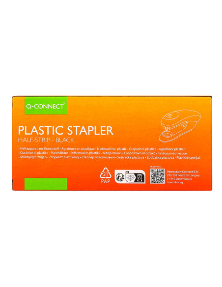 Grapadora q-connect kf14204 plastico abs negra capacidad 20 hojas