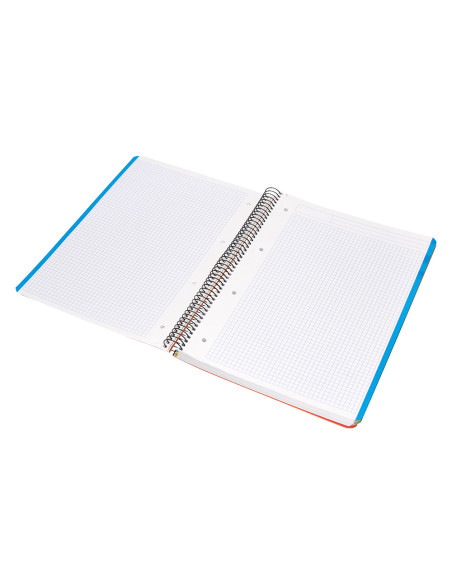 Cuaderno espiral liderpapel a4 micro wonder tapa plastico 120h 90gr cuadro 5mm 5 bandas 4 taladros color verde oscuro