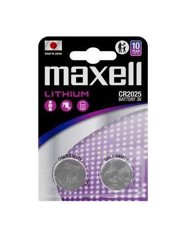 Maxell Pack de 2 Pilas Litio de Boton CR2025 3V