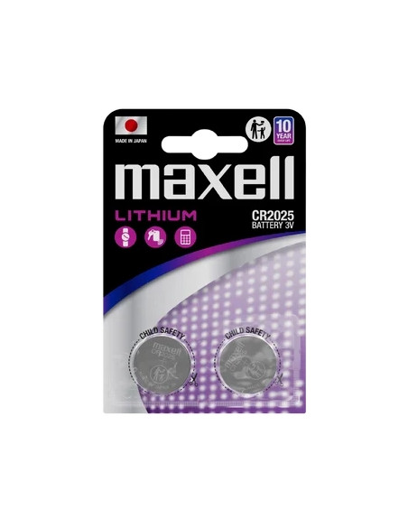 Maxell Pack de 2 Pilas Litio de Boton CR2025 3V