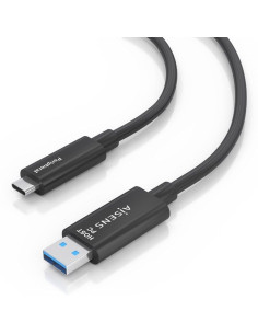 Cable USB 3.2 Tipo-C AOC Aisens A157-0925/ USB Tipo-C Macho - USB Macho/ 10Gbps/ 15m/ Negro