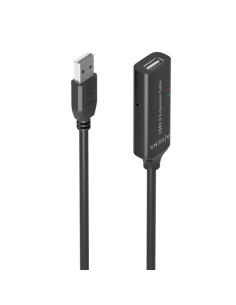 Aisens Cable USB 2.0 Prolongador con Amplificador - Tipo A/M-A/H - 10m - Color Negro