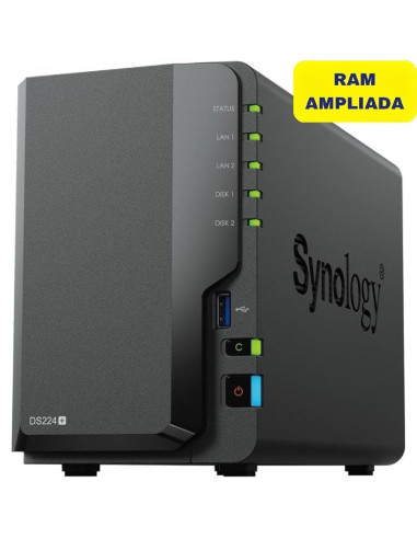 NAS Synology Diskstation DS224+/ 2 Bahías 3.5"- 2.5"/ 6GB DDR4/ Formato Torre