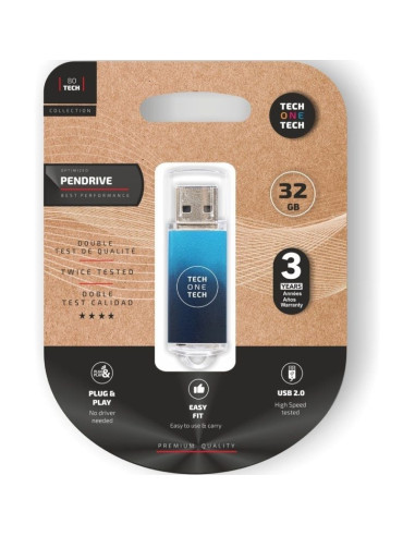Pendrive 32GB Tech One Tech Be Deep USB 2.0/ Azul Degradado