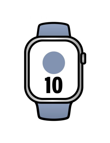 Apple Watch Series 10/ GPS/ Cellular/ 42mm/ Caja de Aluminio / Correa Deportiva Azul Denim S/M