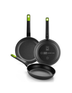 Pack 3 Sartenes Bra Gastro A841202/  20cm/  24cm/  28cm/ Apta para Inducción
