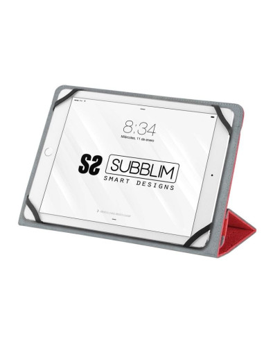 Funda Subblim Clever Stand para Tablets de 9"-10.1"/ Roja