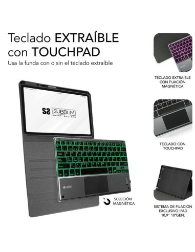 Funda con Teclado Subblim KeyTab Pro BT para Tablet iPad 10.9" 10a Gen/ Negra