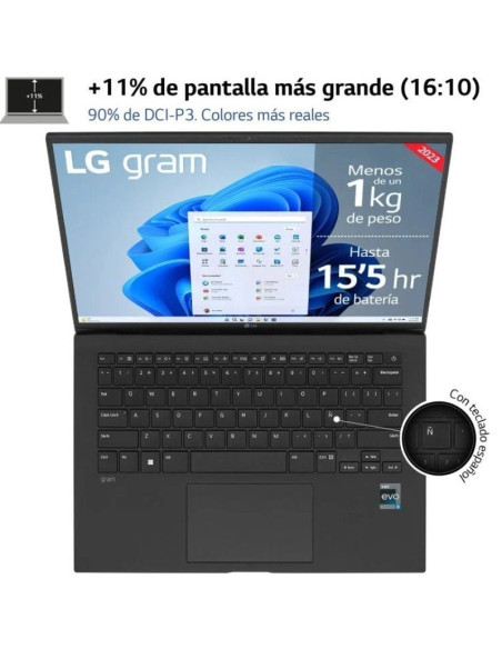 Portátil LG Gram 14Z90R-V.AP55B Intel Core i5-1340P/ 16GB/ 512GB SSD/ 14"/ Win11 Pro
