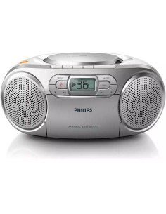 Radio CD Philips AZ127/12/ 2W/ con Cable/ a Pilas/ Gris