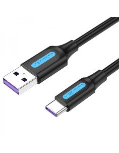 Vention Cable USB 2.0 Macho a USB-C Macho - 1.5m - 5A 100W 480Mbps - Color Negro