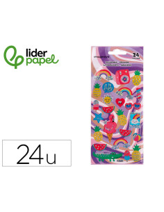Pegatinas imaginovo diseños surtidos verano con brillo 214x100 mm en blister