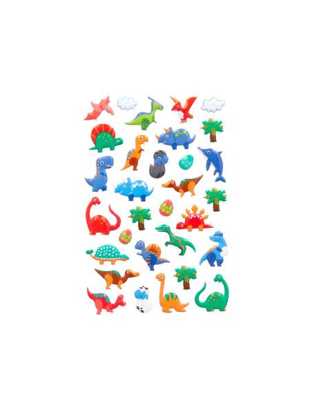 Pegatinas imaginovo kids dinosaurios goma eva 190x105 mm en blister