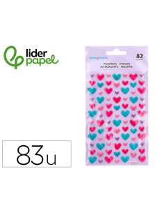 Pegatinas imaginovo corazones magic dreams con relieve 190x105 mm en blister