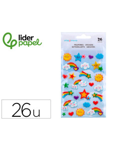 Pegatinas imaginovo arcoiris magic dreams con relieve 190x105 mm en blister