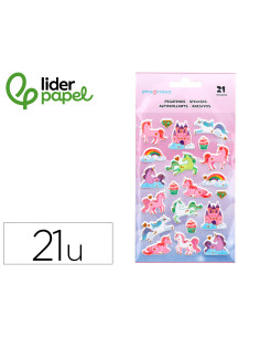 Pegatinas imaginovo unicornios magic dreams con relieve 190x105 mm en blister