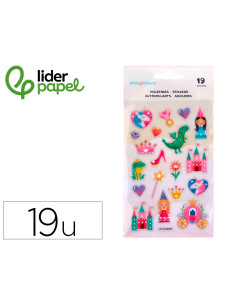 Pegatinas imaginovo princesas magic dreams pvc 190x105 mm en blister