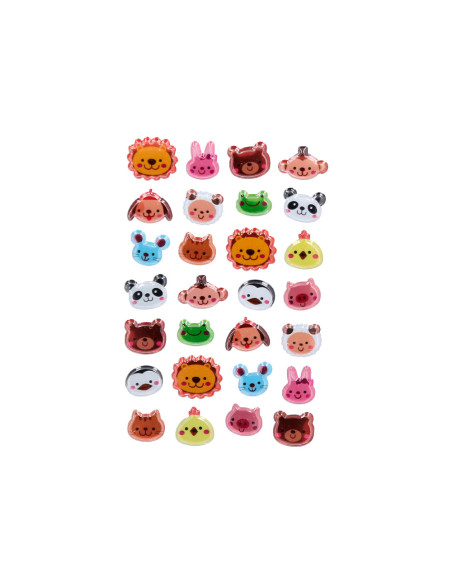 Pegatinas imaginovol cute animales salvajes caras con relieve 190x105 mm en blister