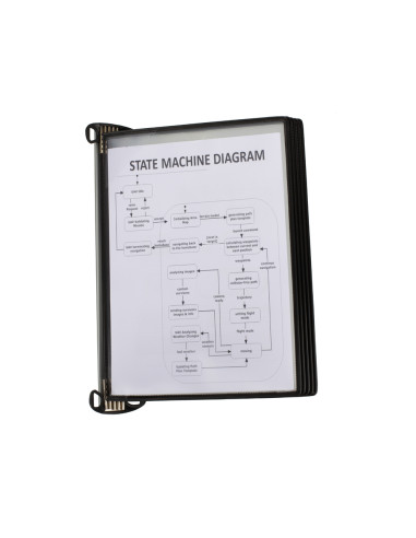 Portacatalogo de pared tarifold pro con 5 fundas a4 polipropileno easy load color negro 355x390x170 mm