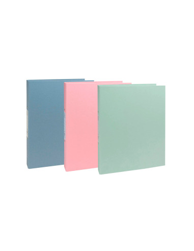 Carpeta de 2 anillas 30 mm redondas exacompta autentik din a4+ carton reciclado forrado colores surtidos