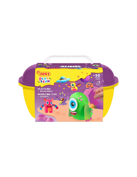 Juego jovi play&fun plastilina cofre aliens