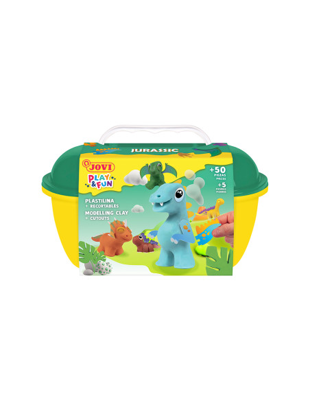Juego jovi play&fun plastilina cofre jurassic