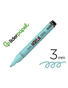 Rotulador liderpapel acrylic base agua todo tipo de superficie punta redonda 3 mm verde menta