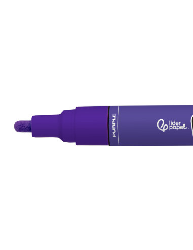 Rotulador liderpapel acrylic base agua todo tipo de superficie punta redonda 3 mm purpura