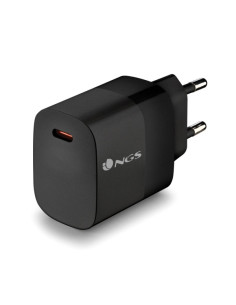 NGS Bud 20W Cargador GaN Universal de Pared 20W Ultrarapido - 1x USB-C PD & PPS - Color Negro