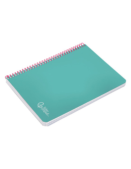 Cuaderno espiral liderpapel din a4 witty tapa dura 80h 90gr cuadro 4mm con margen color turquesa