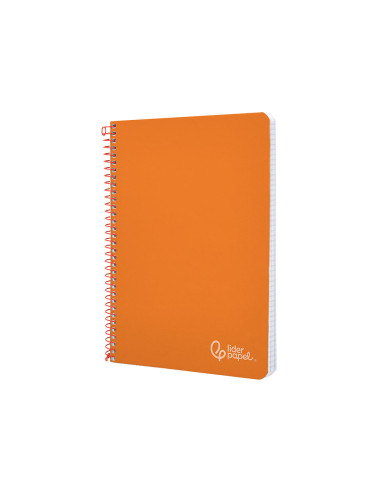 Cuaderno espiral liderpapel din a4 witty tapa dura 80h 90gr cuadro 4mm con margen color naranja