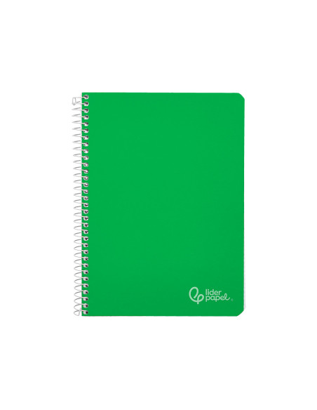 Cuaderno espiral liderpapel din a4 witty tapa dura 80h 90gr pauta 2,5mm con margen color verde