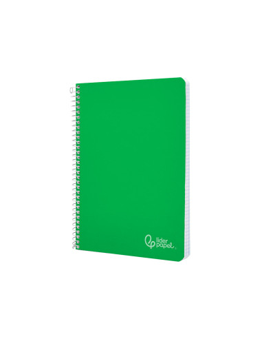 Cuaderno espiral liderpapel din a4 witty tapa dura 80h 90gr pauta 2,5mm con margen color verde