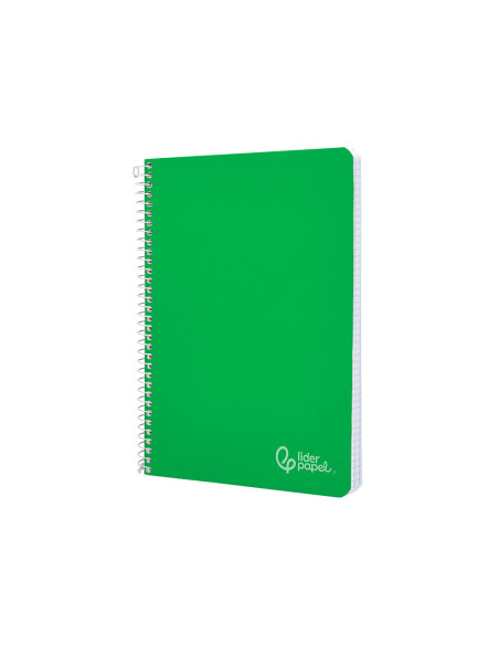 Cuaderno espiral liderpapel din a4 witty tapa dura 80h 90gr pauta 2,5mm con margen color verde