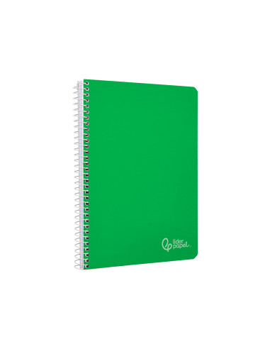 Cuaderno espiral liderpapel din a4 witty tapa dura 80h 90gr pauta 2,5mm con margen color verde
