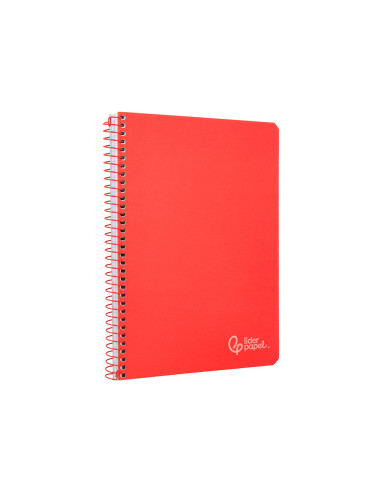 Cuaderno espiral liderpapel din a4 witty tapa dura 80h 90gr pauta 2,5mm con margen color rojo