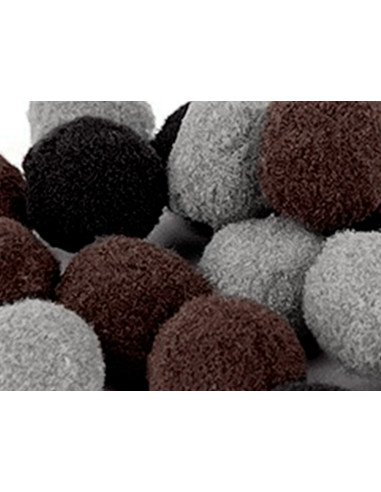 Pompones de colores liderpapel 1,5 cm tonalidades neutras bolsa con 80 unidades