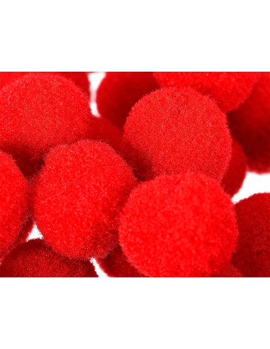 Pompones de colores liderpapel 1,5 cm tonalidades rojas bolsa con 80 unidades