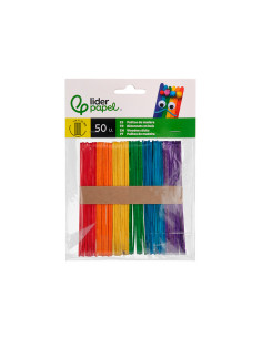 Palitos de madera color natural 11,4 x 1 cm bolsa con 50 unidades 2
