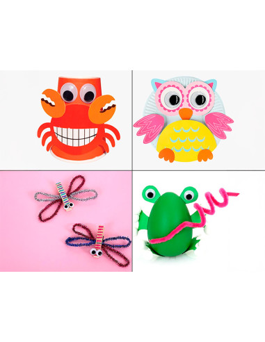 Ojo adhesivo liderpapel tamaños y colores surtidos 5 botes adaptables con 578 unidades