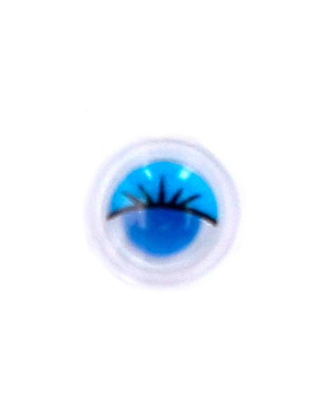 Ojo adhesivo liderpapel 10 mm con pupila de color y pestaña de color bolsa de 33 unidades