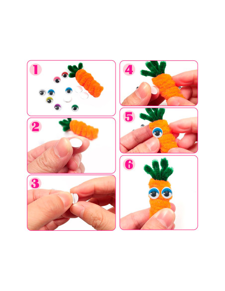 Ojo adhesivo liderpapel 10 mm con pupila de color y pestaña de color bolsa de 33 unidades