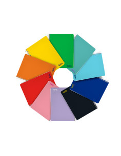 Cuaderno espiral liderpapel a4 micro smart tapa blanda 80h 75gr horizontal 7mm doble margen 4 taladros colores 2