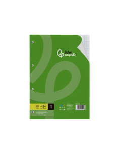 Recambio liderpapel din a4 100 hojas 75 gr milimetrado sin margen 4 taladros 2