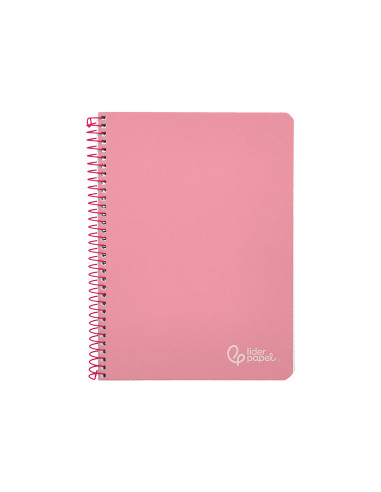 Cuaderno espiral liderpapel din a5 witty tapa dura 80h 90gr cuadro 4mm con margen color rosa